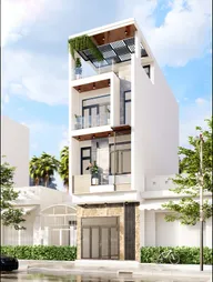 Phối cảnh mẫu 40: nhà phố 4 tầng hiện đại