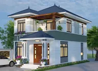 Phối cảnh mẫu 04: biệt thự 2 tầng mái thái