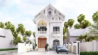 Phối cảnh mẫu 37: biệt thự 3 tầng tân cổ điển