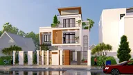 Phối cảnh mẫu 34: nhà phố 3 tầng hiện đại