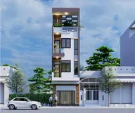 Phối cảnh mẫu 16: nhà ống 5 tầng hiện đại