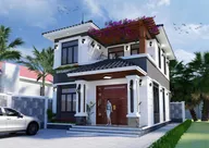 Phối cảnh mẫu 06: nhà 2 tầng hiện đại có giàn hoa