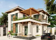 Phối cảnh mẫu 39: biệt thự 2 tầng hiện đại